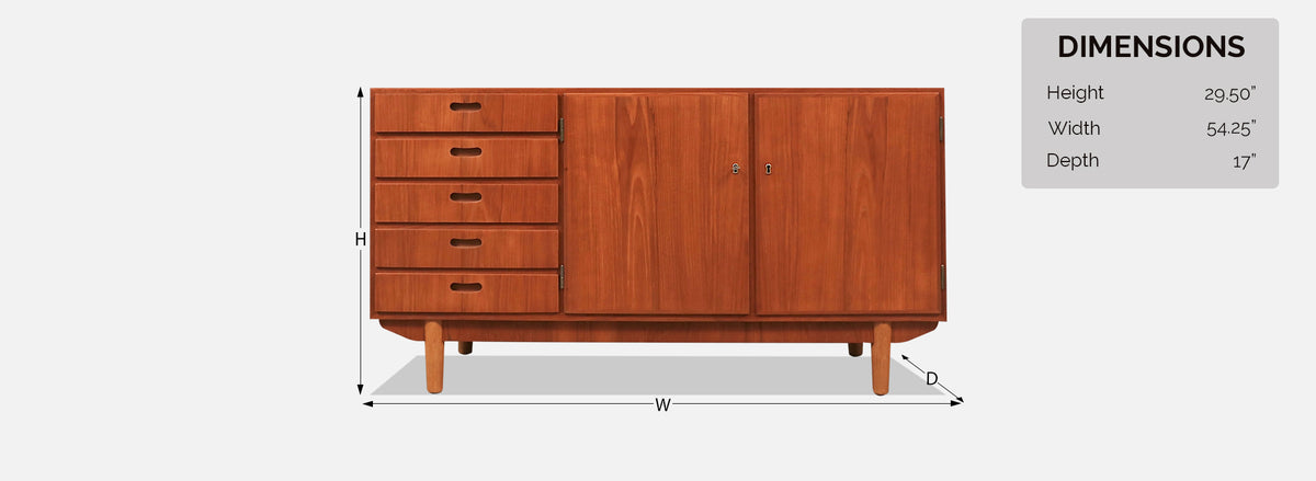 Danish Modern Teak Credenza by Herluf Agergaard 