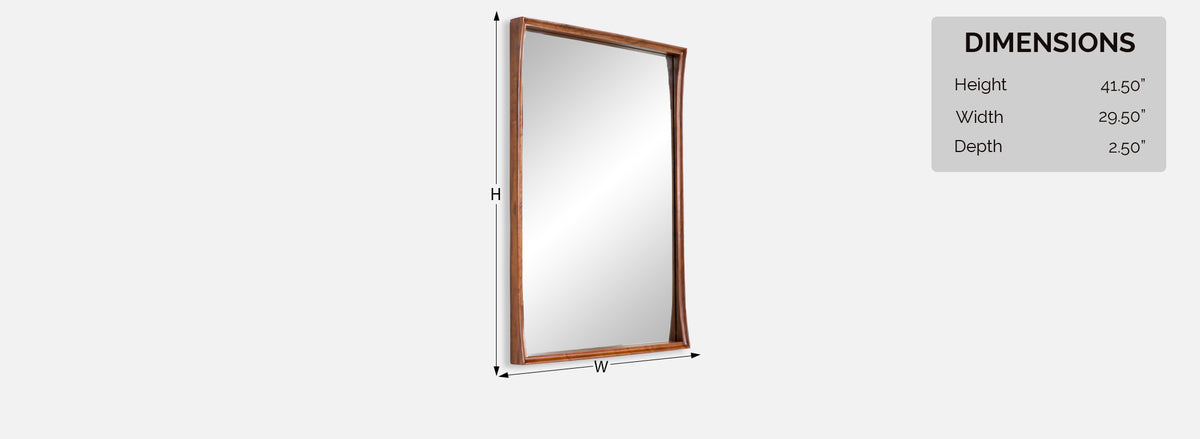 Mid-Century Modern Walnut Wall-Hanging Mirror