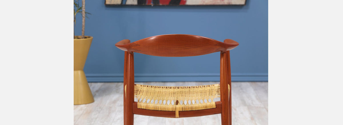 Hans J. Wegner “Round” Caned Arm Chair for Johannes Hansen