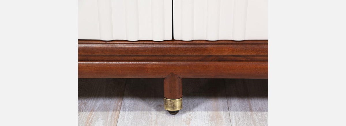 Renzo Rutili Two-Tone Lacquered & Walnut Credenza for Johnson Furniture