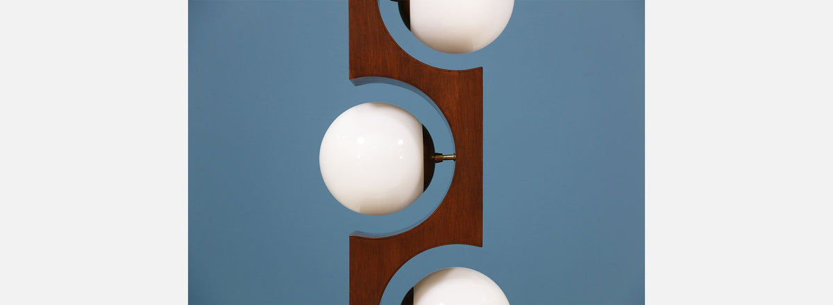 Mid Century 3-Globe Geometric Floor Lamp
