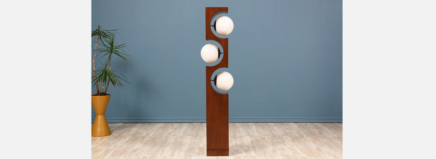 Mid Century 3-Globe Geometric Floor Lamp