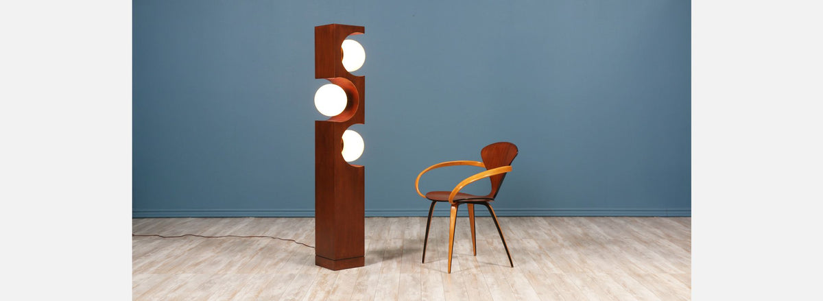 Mid Century 3-Globe Geometric Floor Lamp