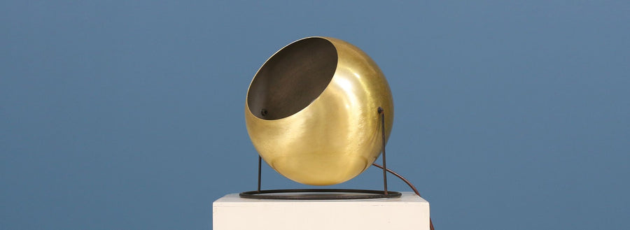 Mid Century Brass Eyeball Table Lamp