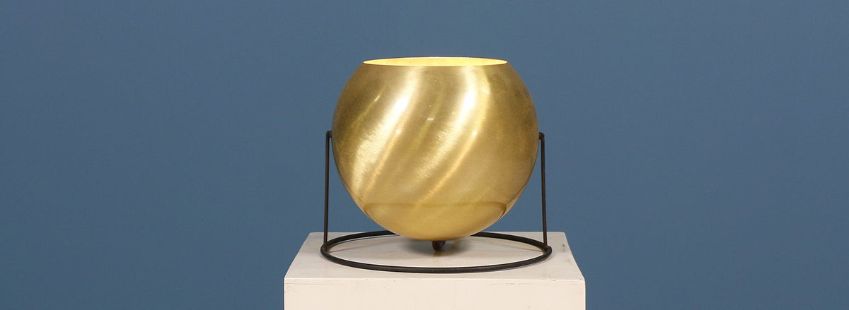 Mid Century Brass Eyeball Table Lamp