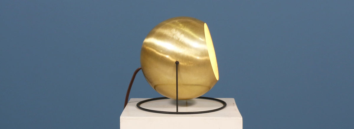 Mid Century Brass Eyeball Table Lamp