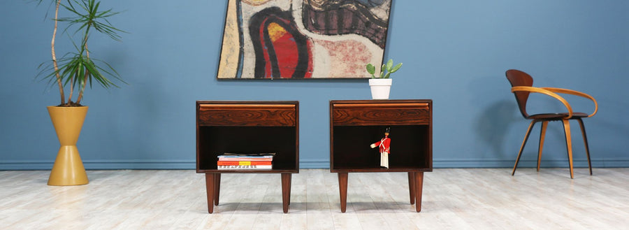 Mid Century Rosewood Night Stands by Westnofa