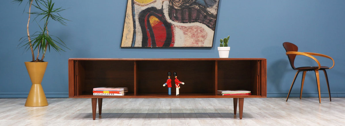 Mid Century Tambour-Door Credenza by Barzilay 