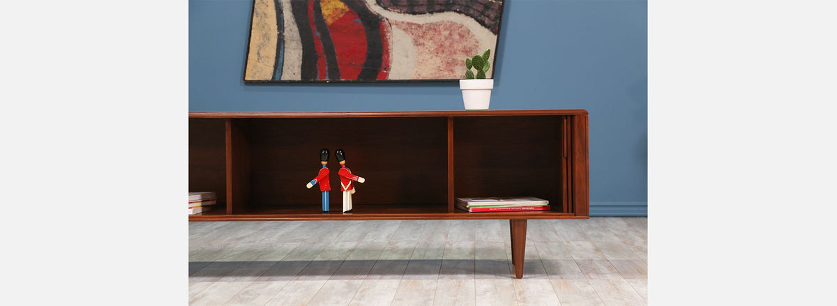 Mid Century Tambour-Door Credenza by Barzilay 