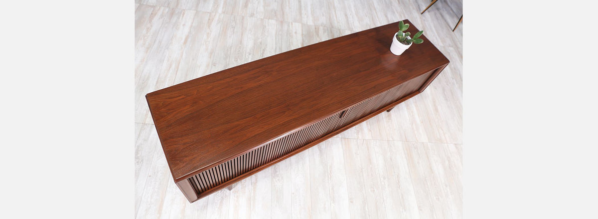 Mid Century Tambour-Door Credenza by Barzilay 