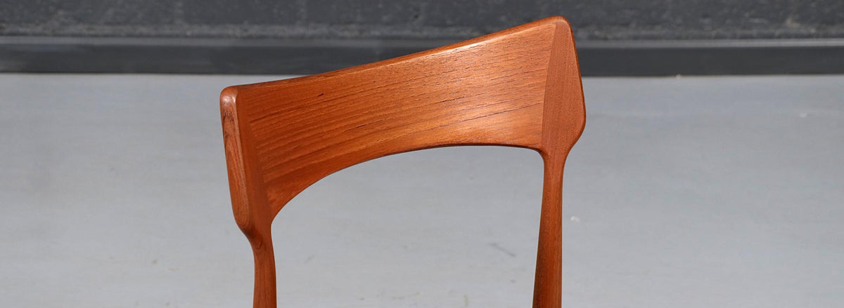 Danish Modern Teak & Leather Dining Chairs by Bernhard Pedersen 