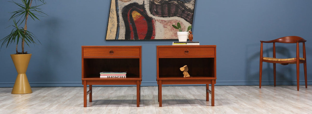 Folke Ohlsson Teak Night Stands for Dux