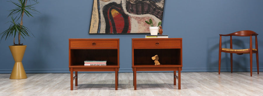 Folke Ohlsson Teak Night Stands for Dux