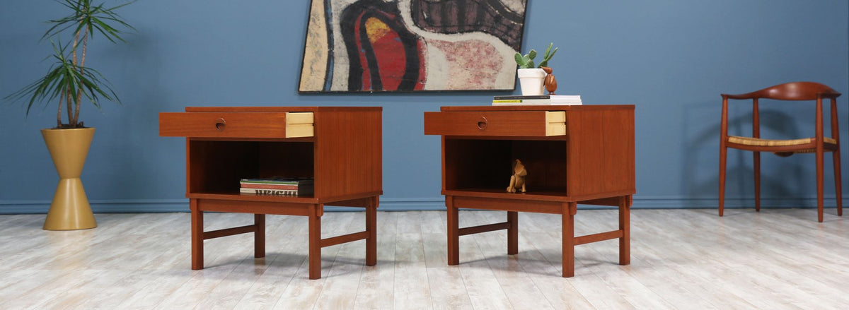 Folke Ohlsson Teak Night Stands for Dux