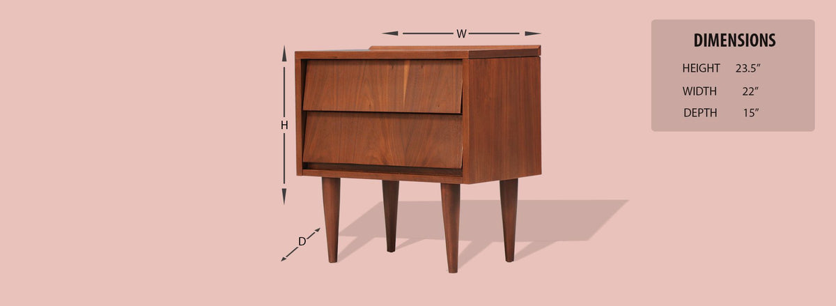Mid Century Modern Walnut Night Stands