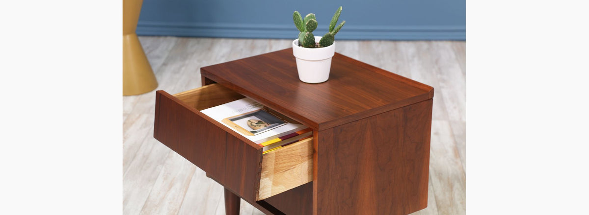 Mid Century Modern Walnut Night Stands