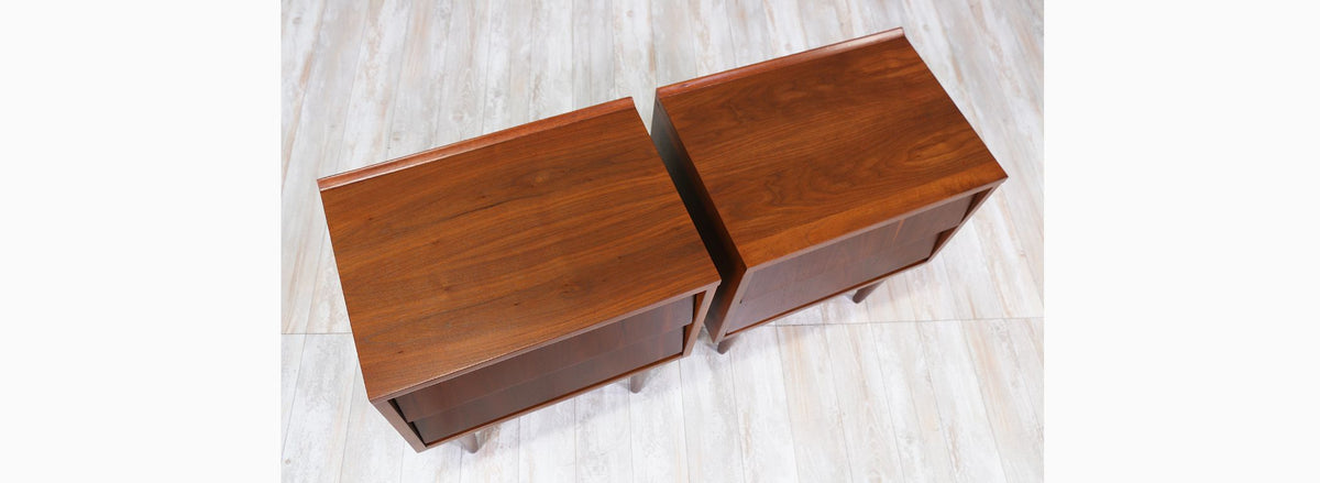 Mid Century Modern Walnut Night Stands