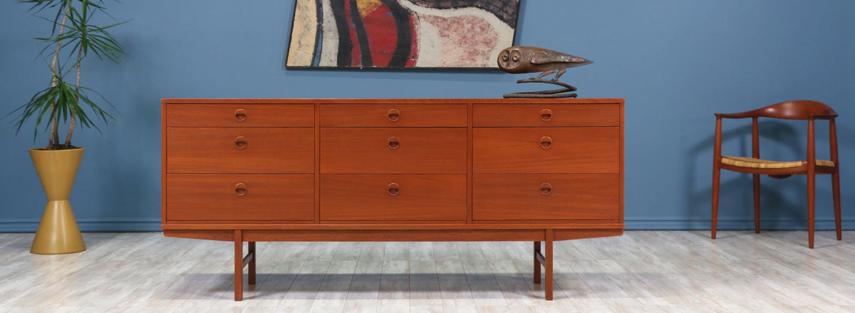 Folke Ohlsson 9-Drawer Teak Dresser for Dux
