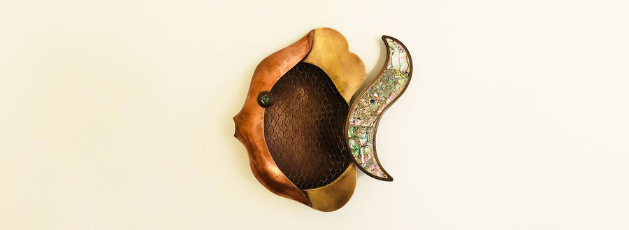 Mexican Modernist Fish Wall Art Sculpture by Los Castillos