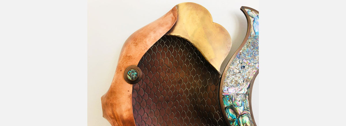 Mexican Modernist Fish Wall Art Sculpture by Los Castillos