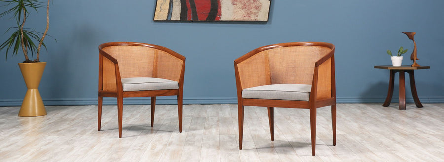 Kipp Stewart Caned Arm Chairs for Directional 