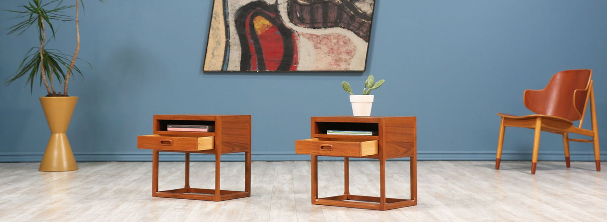 Aksel Kjersgaard Teak Night Stands for Odder Møbler