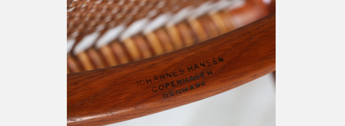 Pair of Hans J. Wegner “Round” Caned Arm Chairs for Johannes Hansen