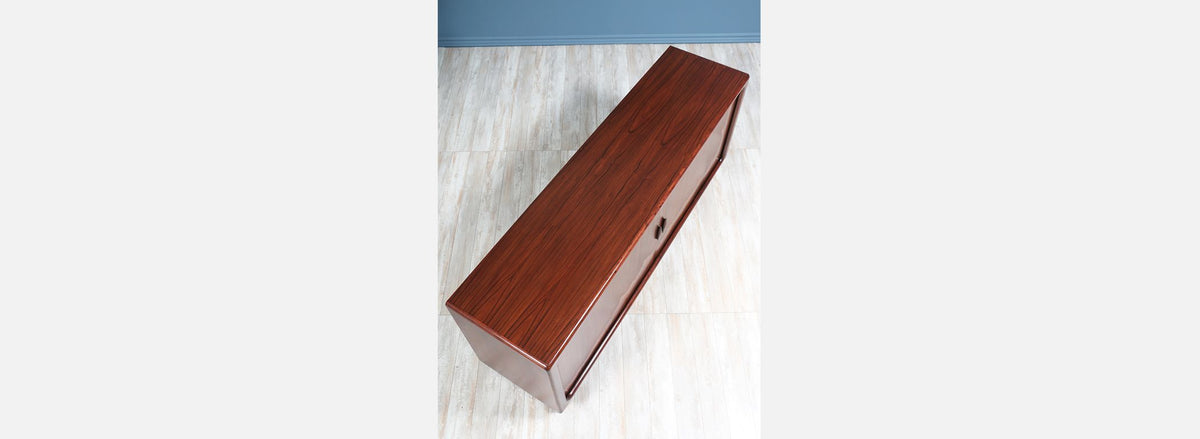 Danish Modern Tambour-Door Rosewood Credenza by Dyrlund