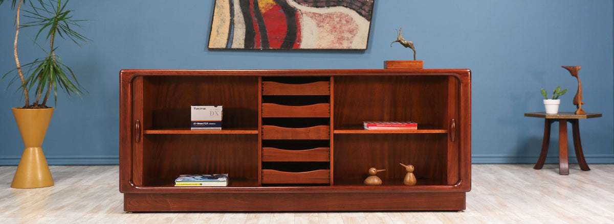 Danish Modern Tambour-Door Rosewood Credenza by Dyrlund