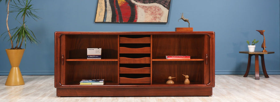 Danish Modern Tambour-Door Rosewood Credenza by Dyrlund