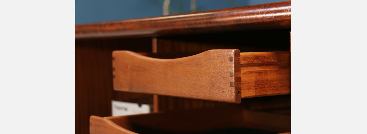 Danish Modern Tambour-Door Rosewood Credenza by Dyrlund