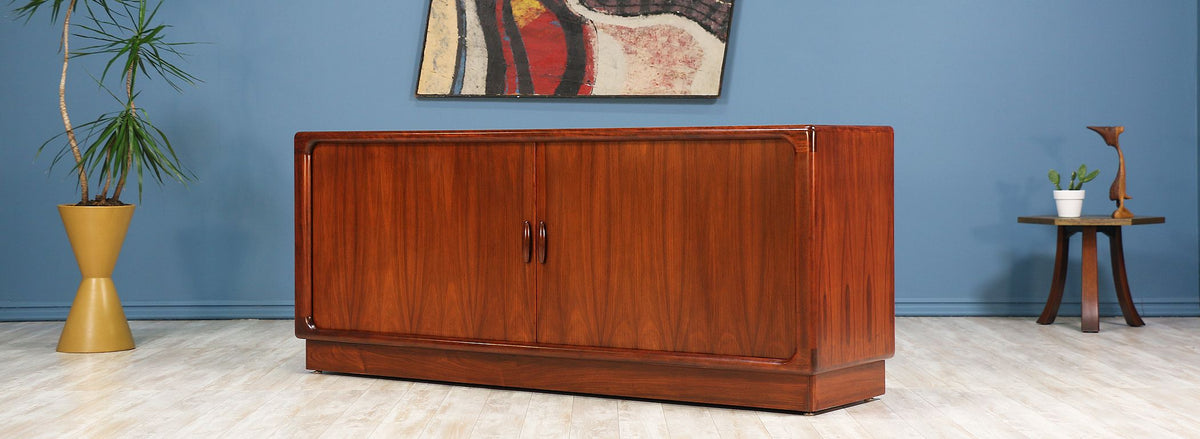 Danish Modern Tambour-Door Rosewood Credenza by Dyrlund