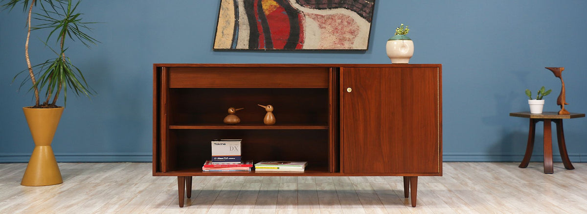 Milo Baughman Tambour-Door Credenza for Glenn of California