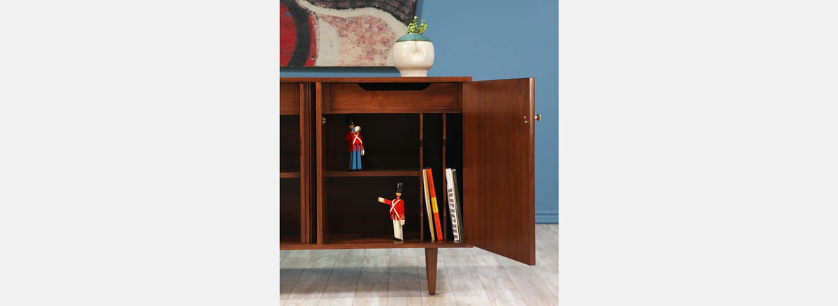 Milo Baughman Tambour-Door Credenza for Glenn of California