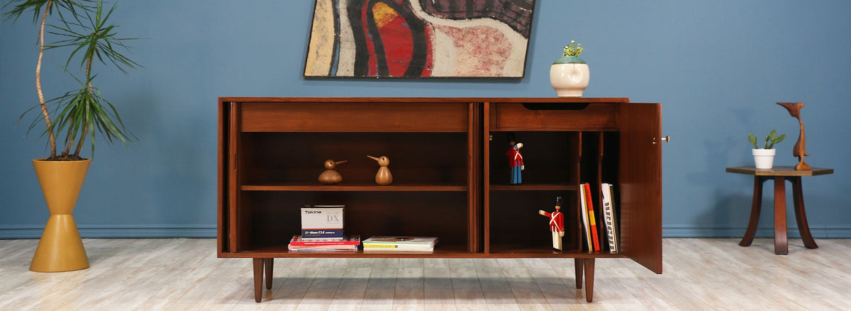 Milo Baughman Tambour-Door Credenza for Glenn of California