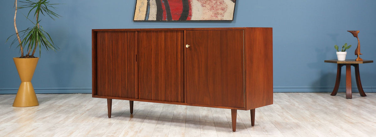Milo Baughman Tambour-Door Credenza for Glenn of California
