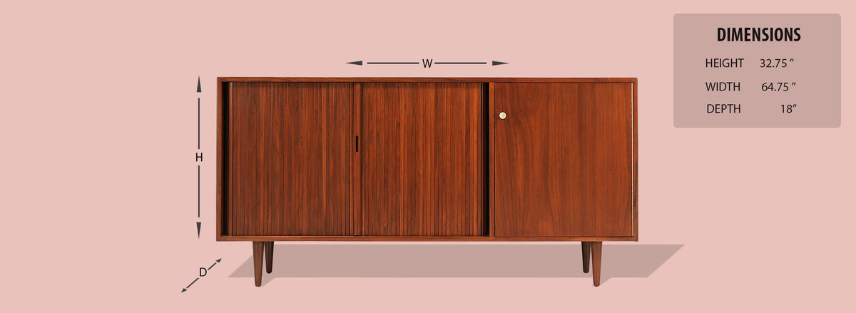 Milo Baughman Tambour-Door Credenza for Glenn of California