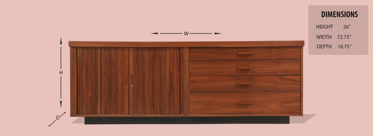 Milo Baughman Low Profile Credenza for Glenn of California