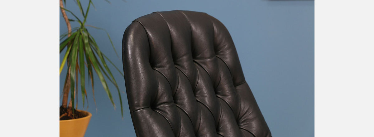 George Mulhauser "Mr. Chair" Leather Swivel Chair for Plycraft