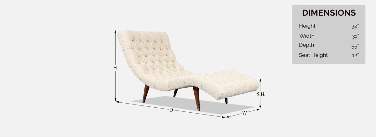 Adrian Pearsall Diamond Button-Tufted Chaise Lounge for Craft Associates