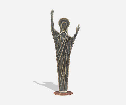 Mid-Century Austrian Modernist Bronze Christ Sculpture by Franz Hagenauer