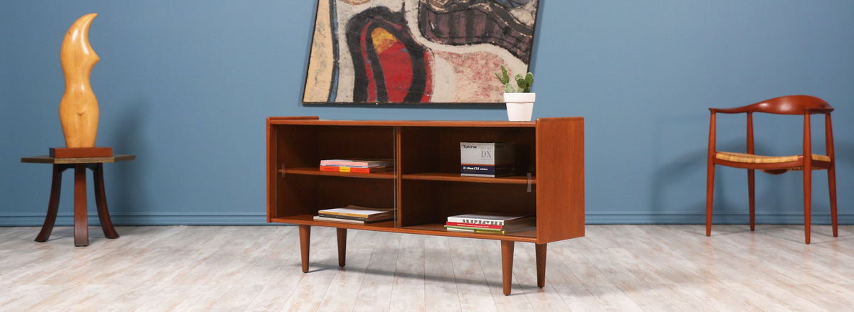 Danish Modern Low Profile Teak Bookcase