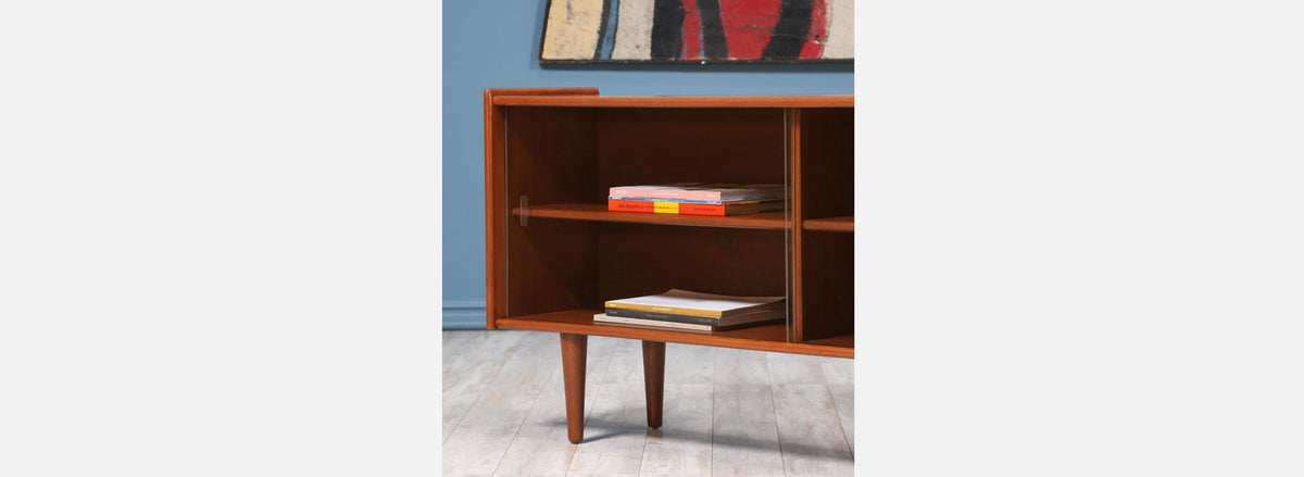 Danish Modern Low Profile Teak Bookcase