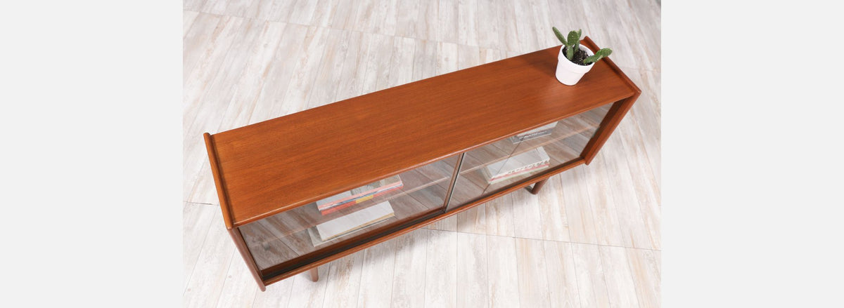 Danish Modern Low Profile Teak Bookcase