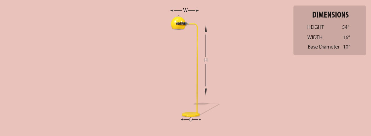 Robert Sonneman Yellow Enameled Floor Lamp