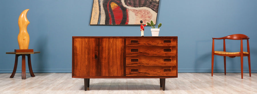 Carlo Jensen Bi-Folding Door Rosewood Credenza for Hundevad & Co.