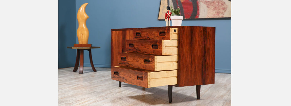 Carlo Jensen Bi-Folding Door Rosewood Credenza for Hundevad & Co.