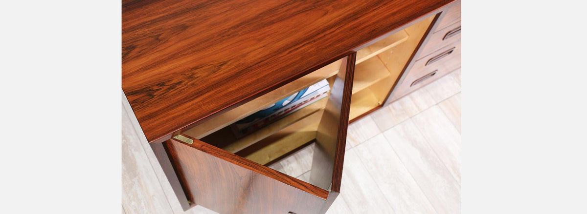 Carlo Jensen Bi-Folding Door Rosewood Credenza for Hundevad & Co.