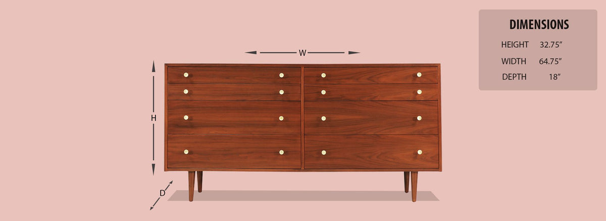 Milo Baughman Walnut Dresser for Glenn of California