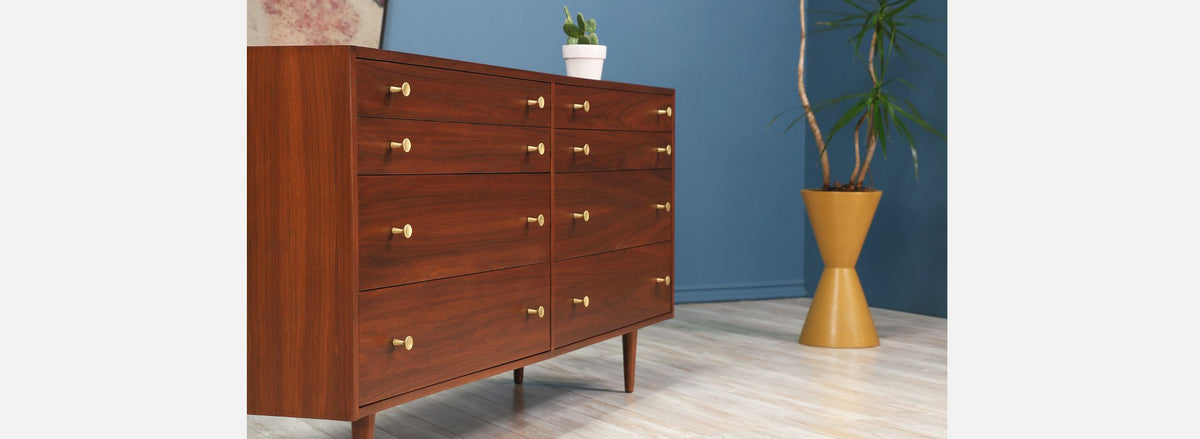 Milo Baughman Walnut Dresser for Glenn of California